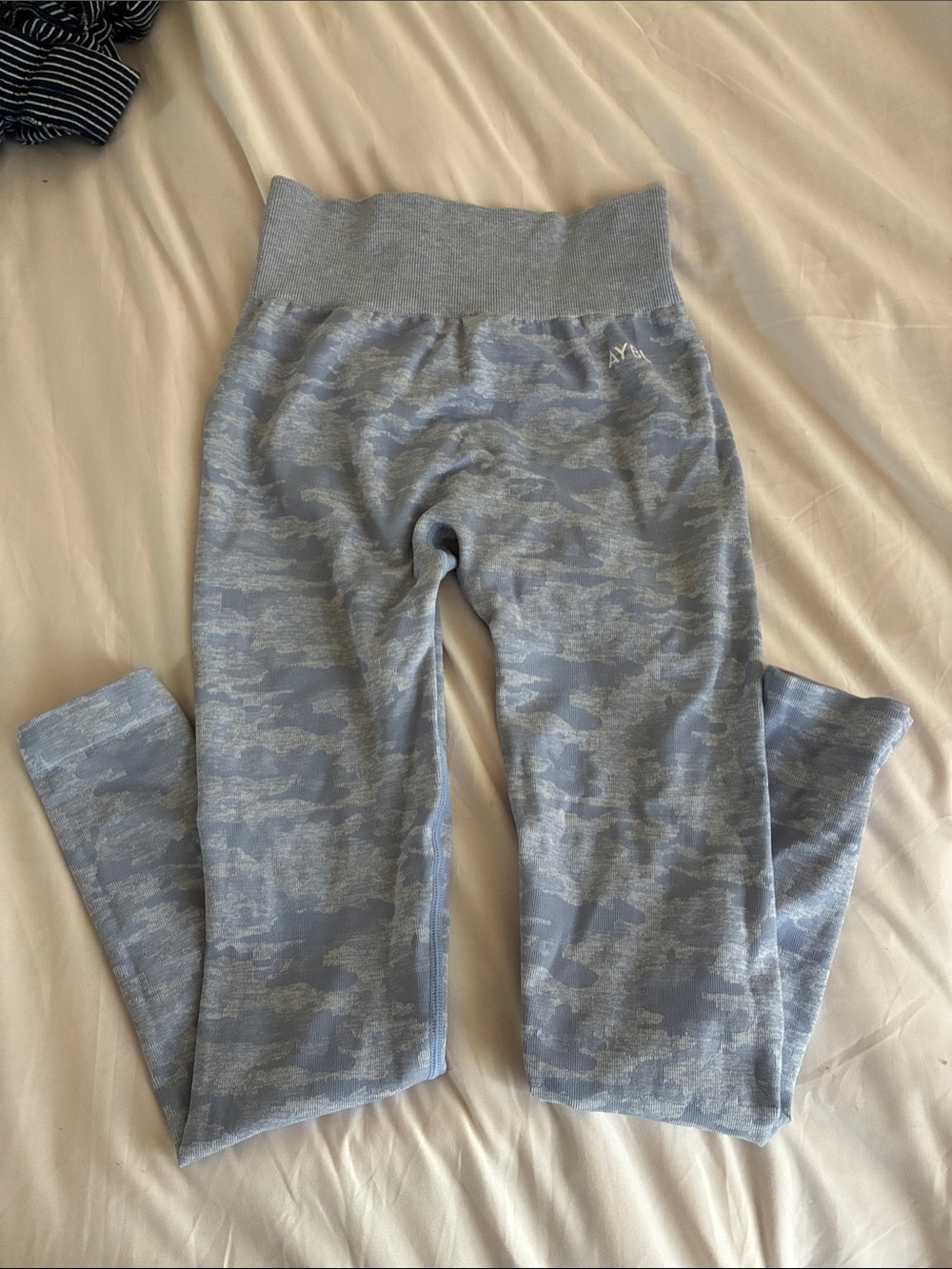 AYBL Light Blue Camo Leggings - Soft High-Waist
